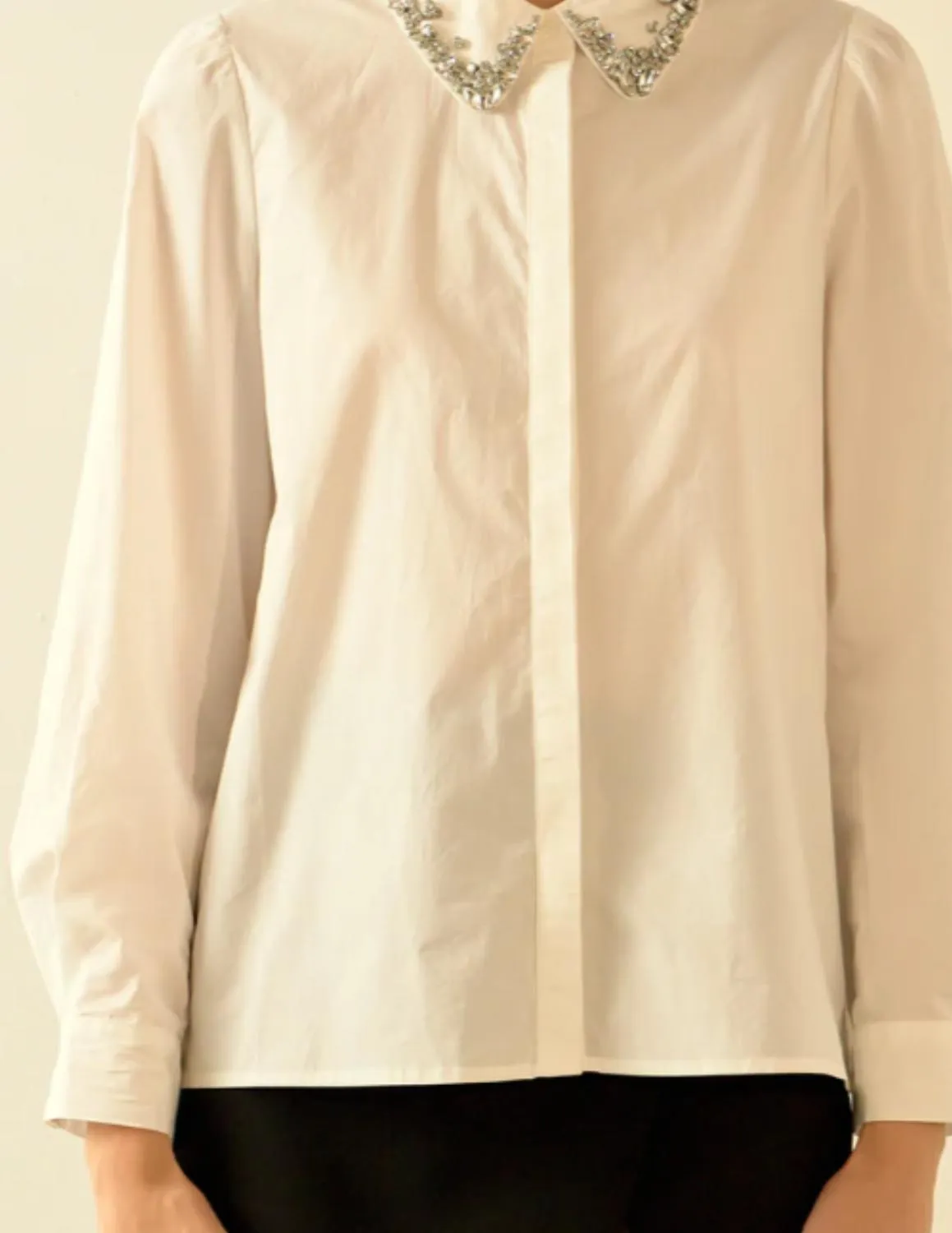 2.7 August Apparel - Darling Diva Embellished Button Up Top