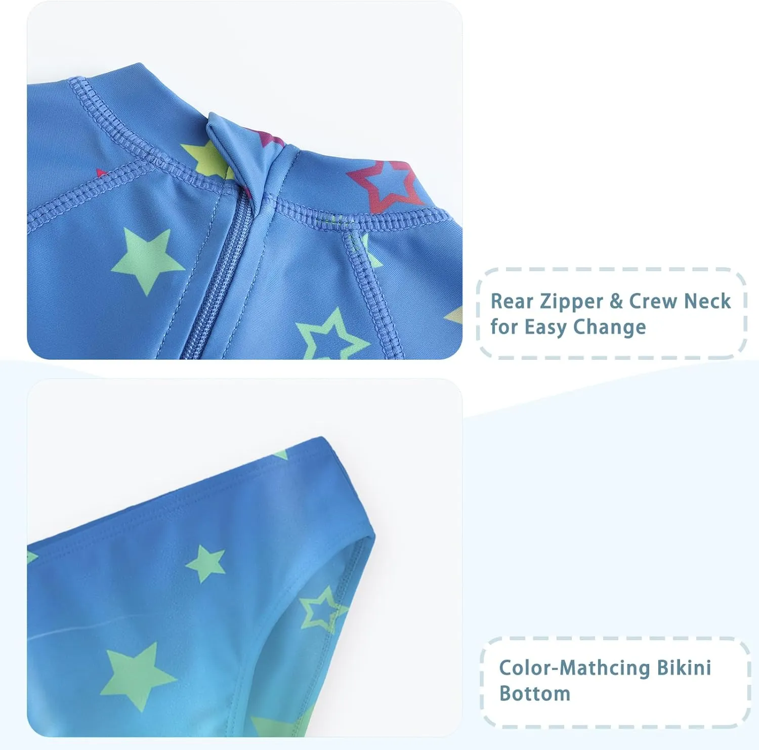 Baby Girls Rash Guard Set for Girls Long Sleeve Swimsuits with Bikini Bottom UPF 50  Two Piece Bathing Suits Swim Set