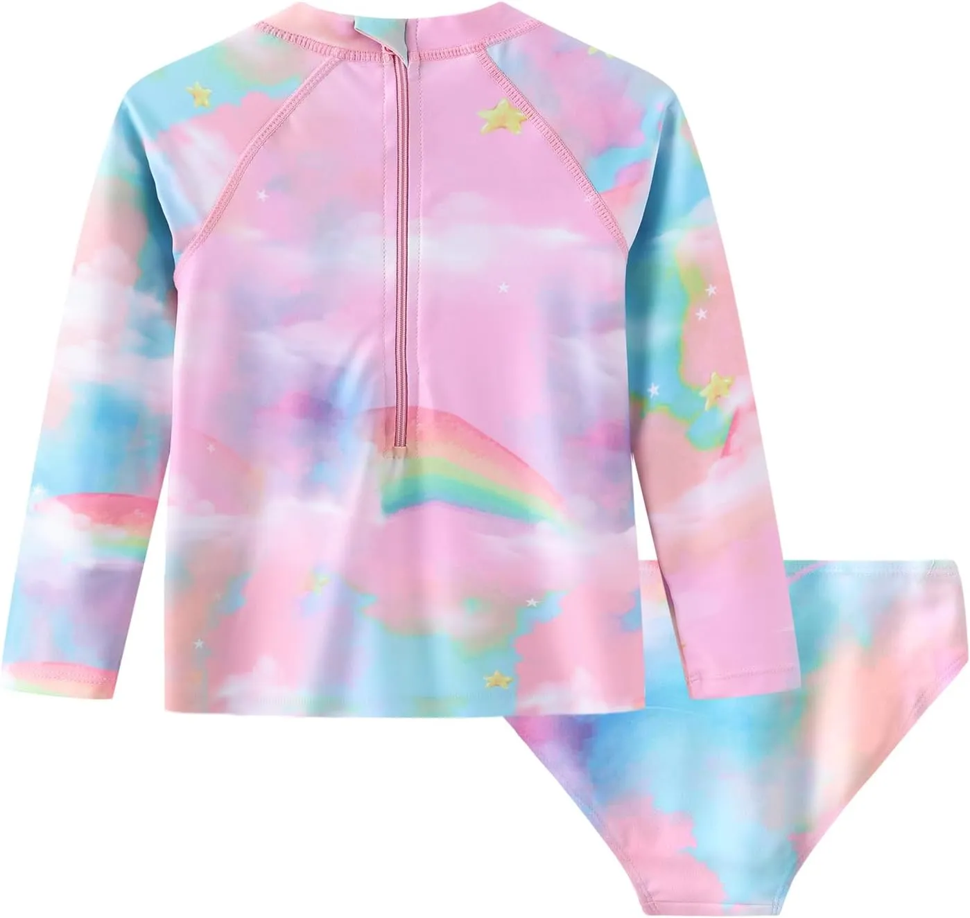 Baby Girls Rash Guard Set for Girls Long Sleeve Swimsuits with Bikini Bottom UPF 50  Two Piece Bathing Suits Swim Set