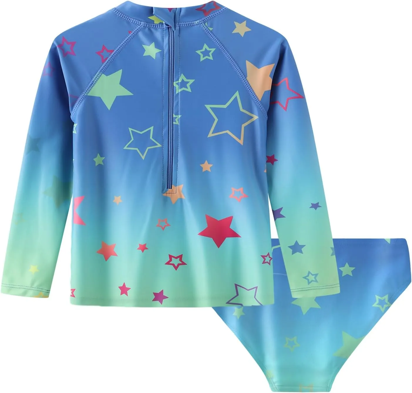 Baby Girls Rash Guard Set for Girls Long Sleeve Swimsuits with Bikini Bottom UPF 50  Two Piece Bathing Suits Swim Set