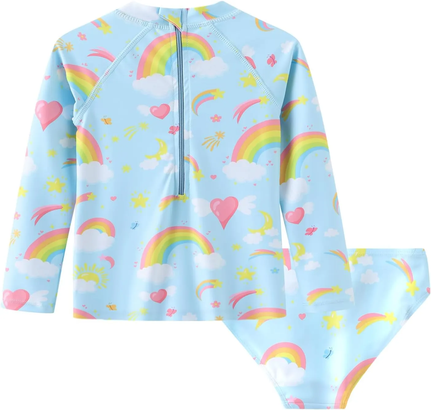 Baby Girls Rash Guard Set for Girls Long Sleeve Swimsuits with Bikini Bottom UPF 50  Two Piece Bathing Suits Swim Set