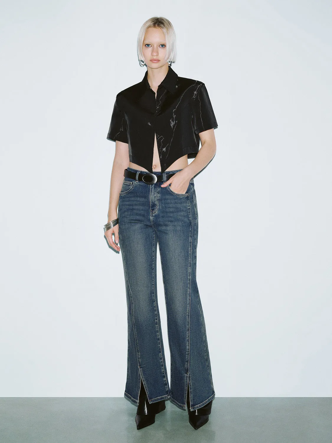 Cropped Button Up Shirts