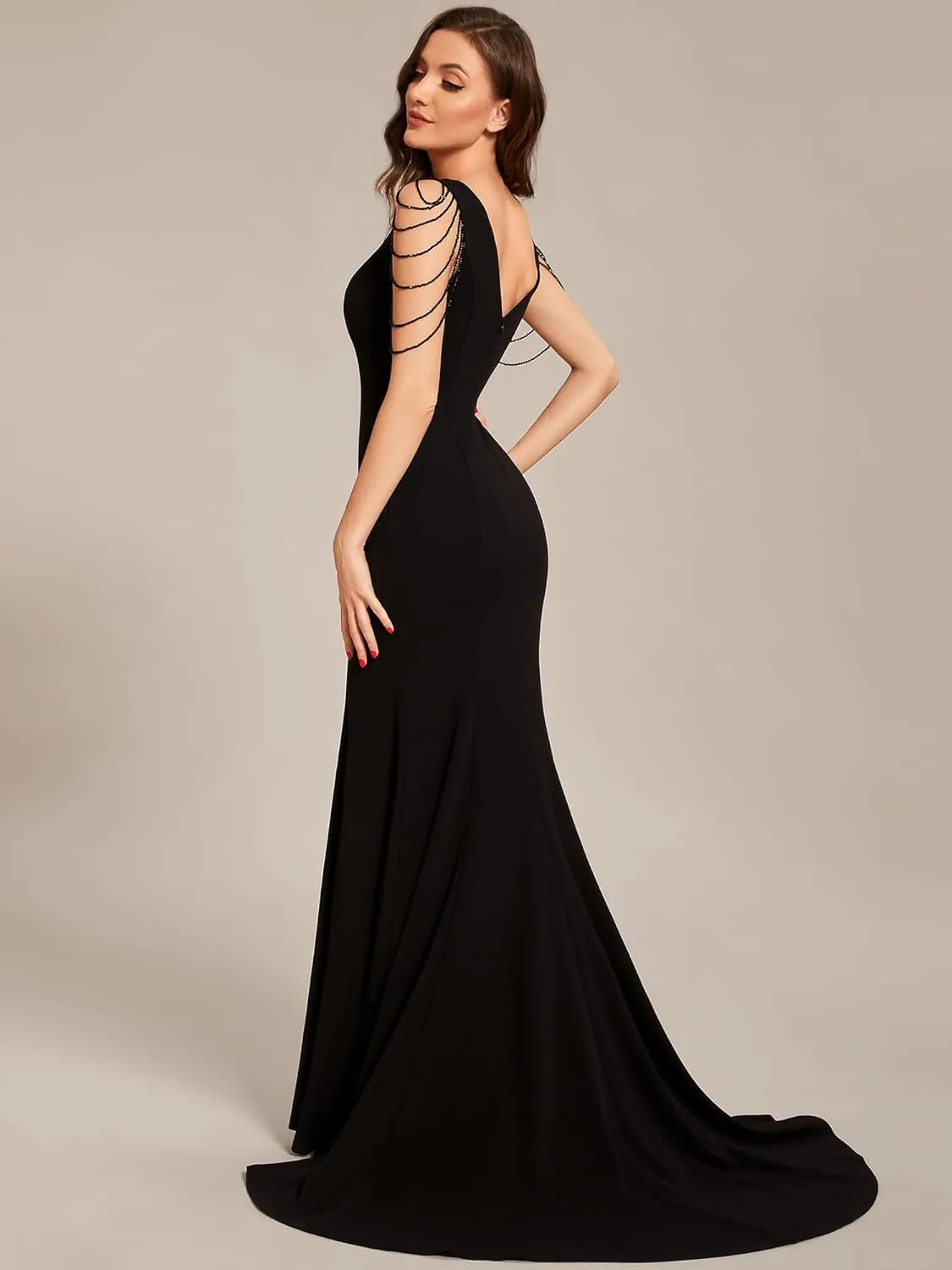 Ever-Pretty Women's V Neck Sleeveless Bodycon Split Maxi Evening Dresses 01670