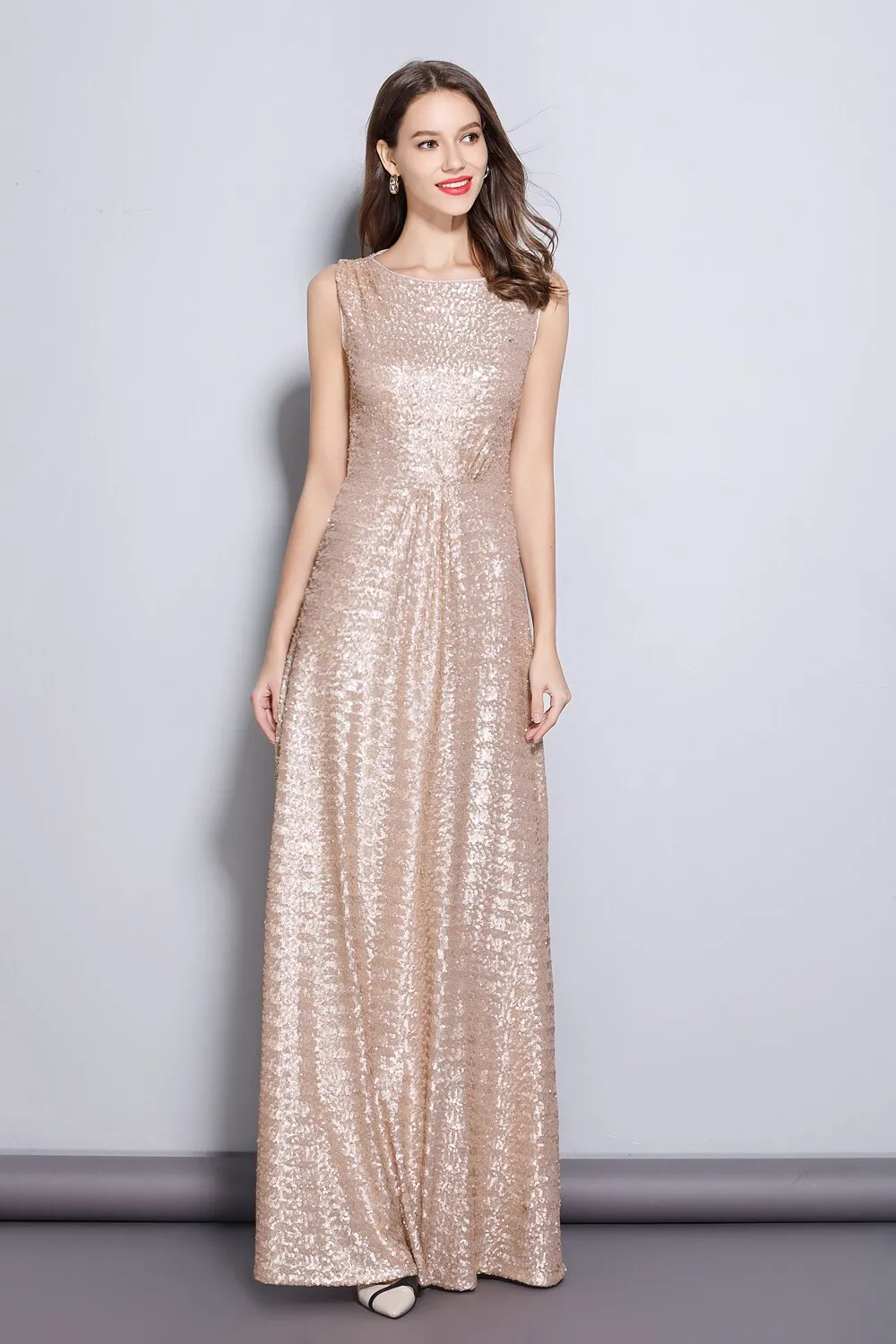 FashionSierra - Party Prom Thick Sequined Elegant Long Runway Dresses