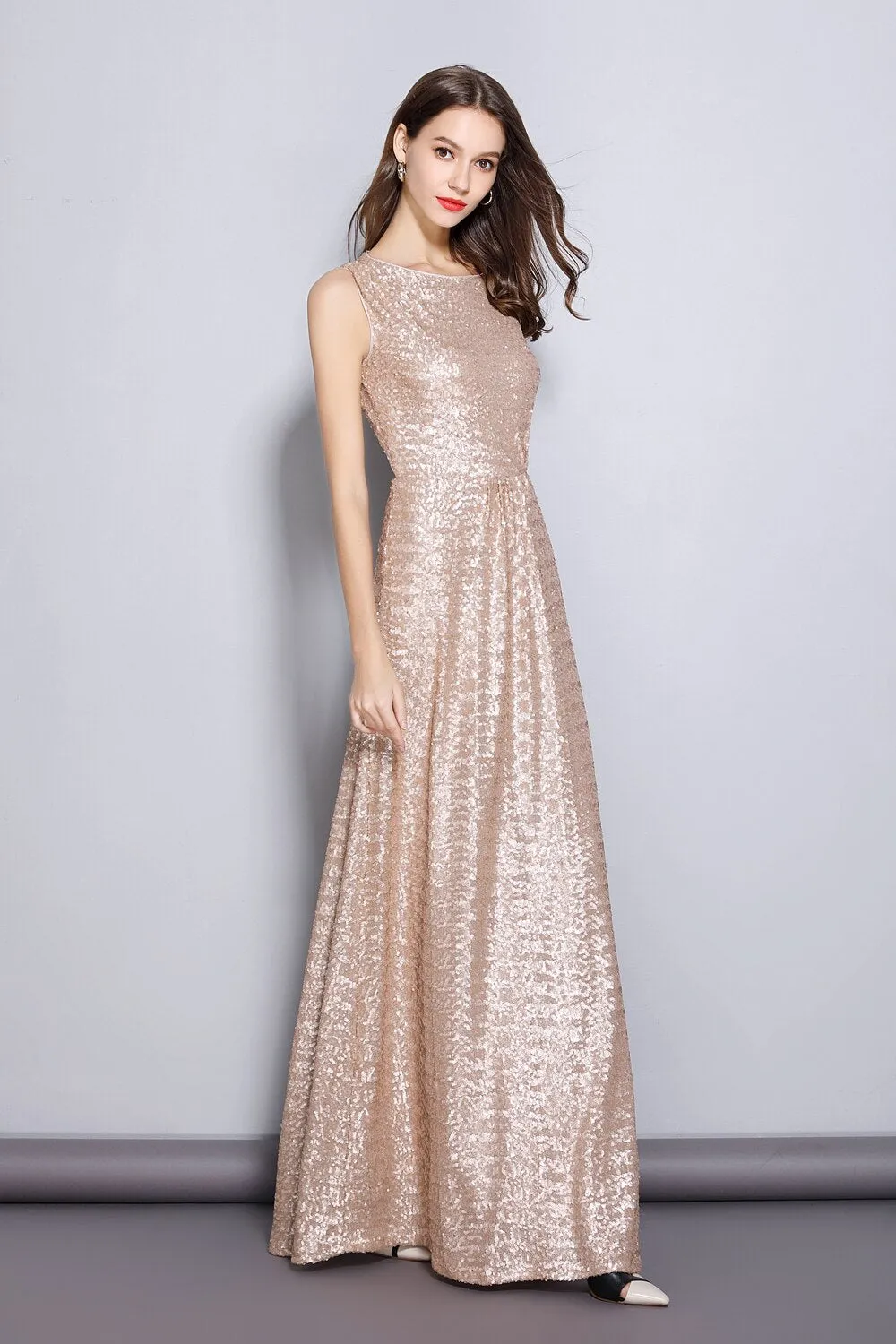 FashionSierra - Party Prom Thick Sequined Elegant Long Runway Dresses