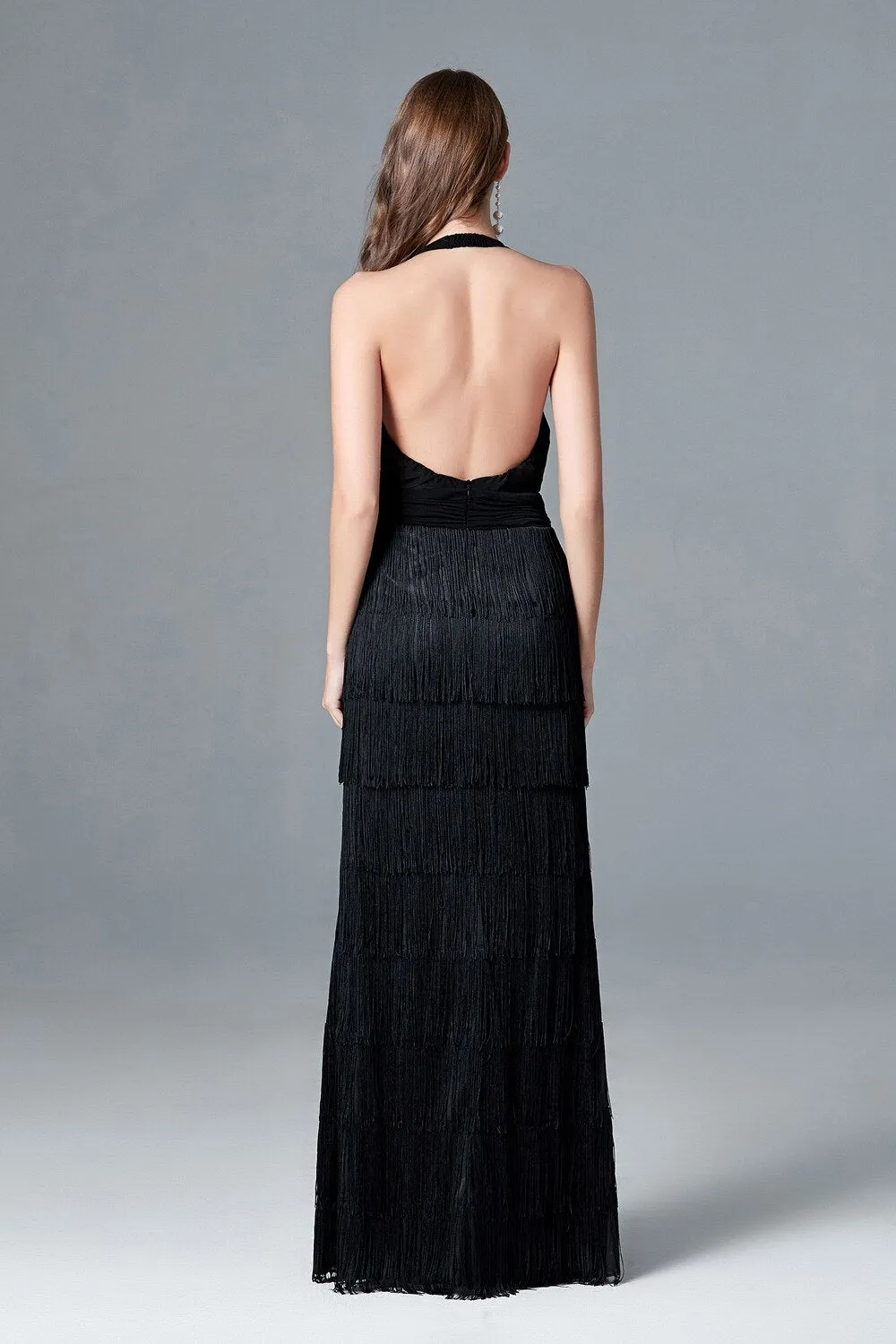 FashionSierra - Tiered Tassels Fashion Long Party Dresses Elegant Runway Prom Dress