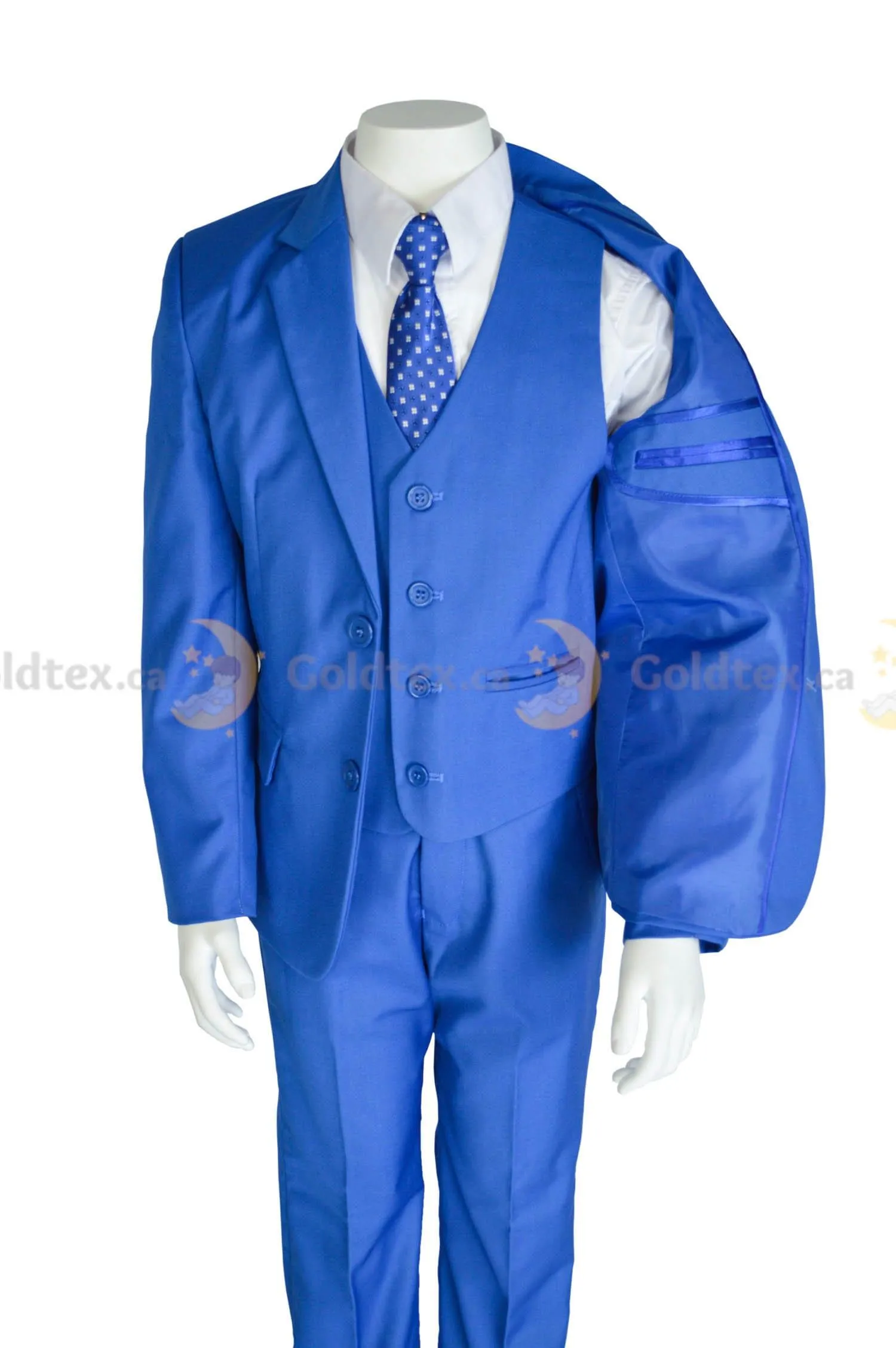 Formal Kids Wear 5-piece suit set - Ocean Blue - Style 8164