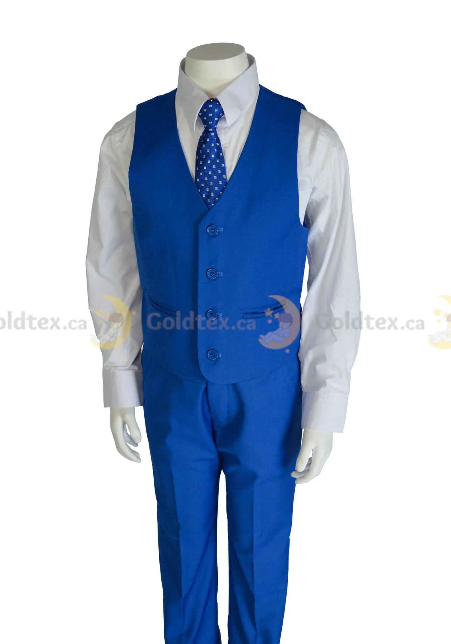 Formal Kids Wear 5-piece suit set - Ocean Blue - Style 8164