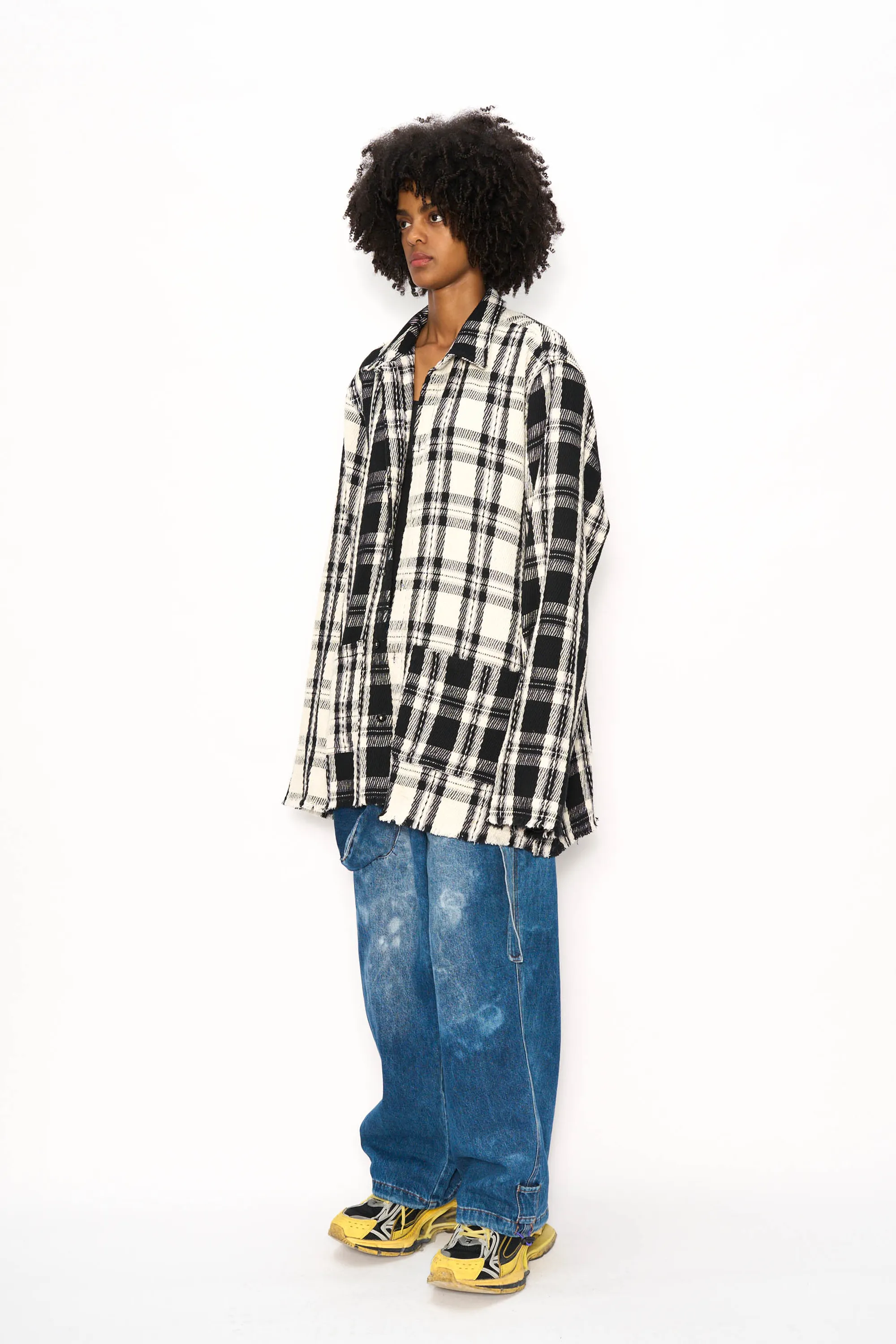 Fringe Tartan Button Up