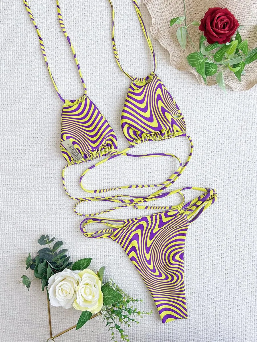 GFIT® Zebra Pattern String Bikini Sets