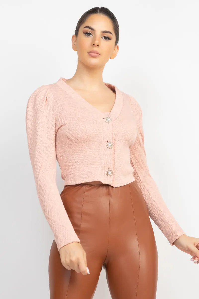 GOEMETRIC CAMI PUFF SLEEVES BLAZER TOP SET