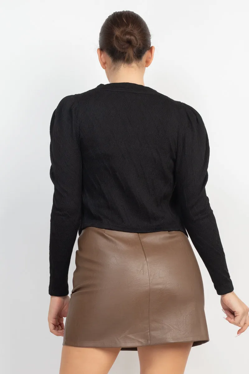 GOEMETRIC CAMI PUFF SLEEVES BLAZER TOP SET