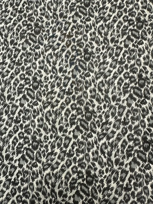 Gray Multi Print Cheetah Print Chiffon Fabric