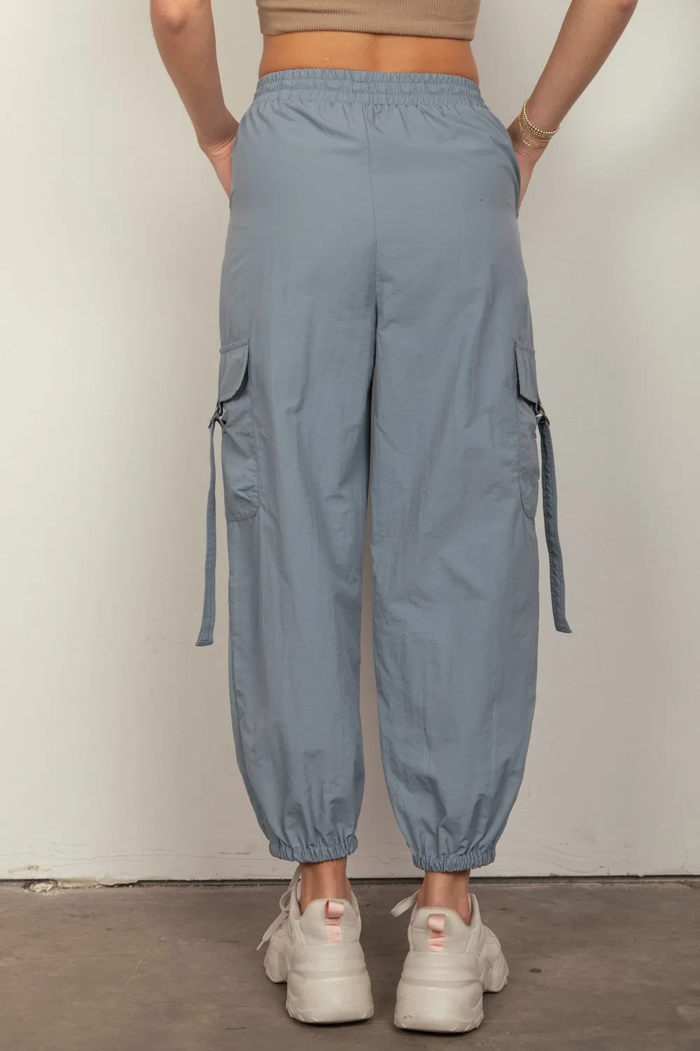 Jamie Elastic Waist Woven Cargo Pants