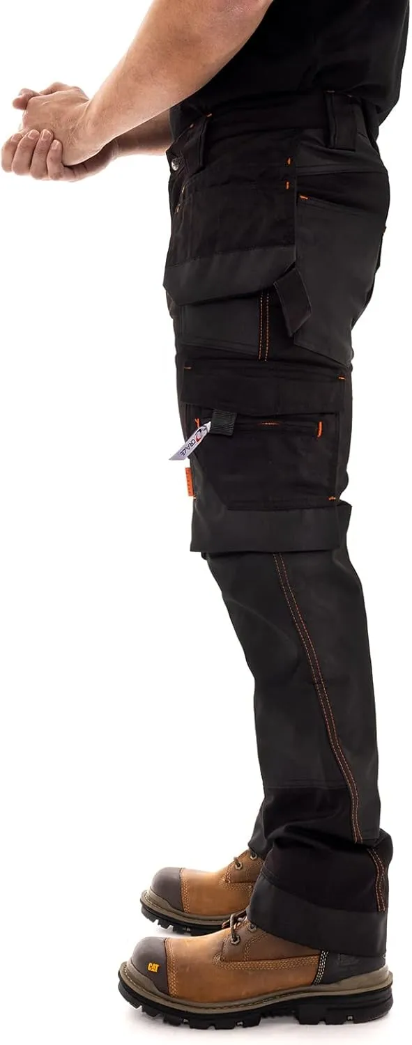Juicy Trendz Men's Heavy Duty Work Cargo Pants – Reinforced Knees, Multi-Pocket Trousers for Construction & Mechanics