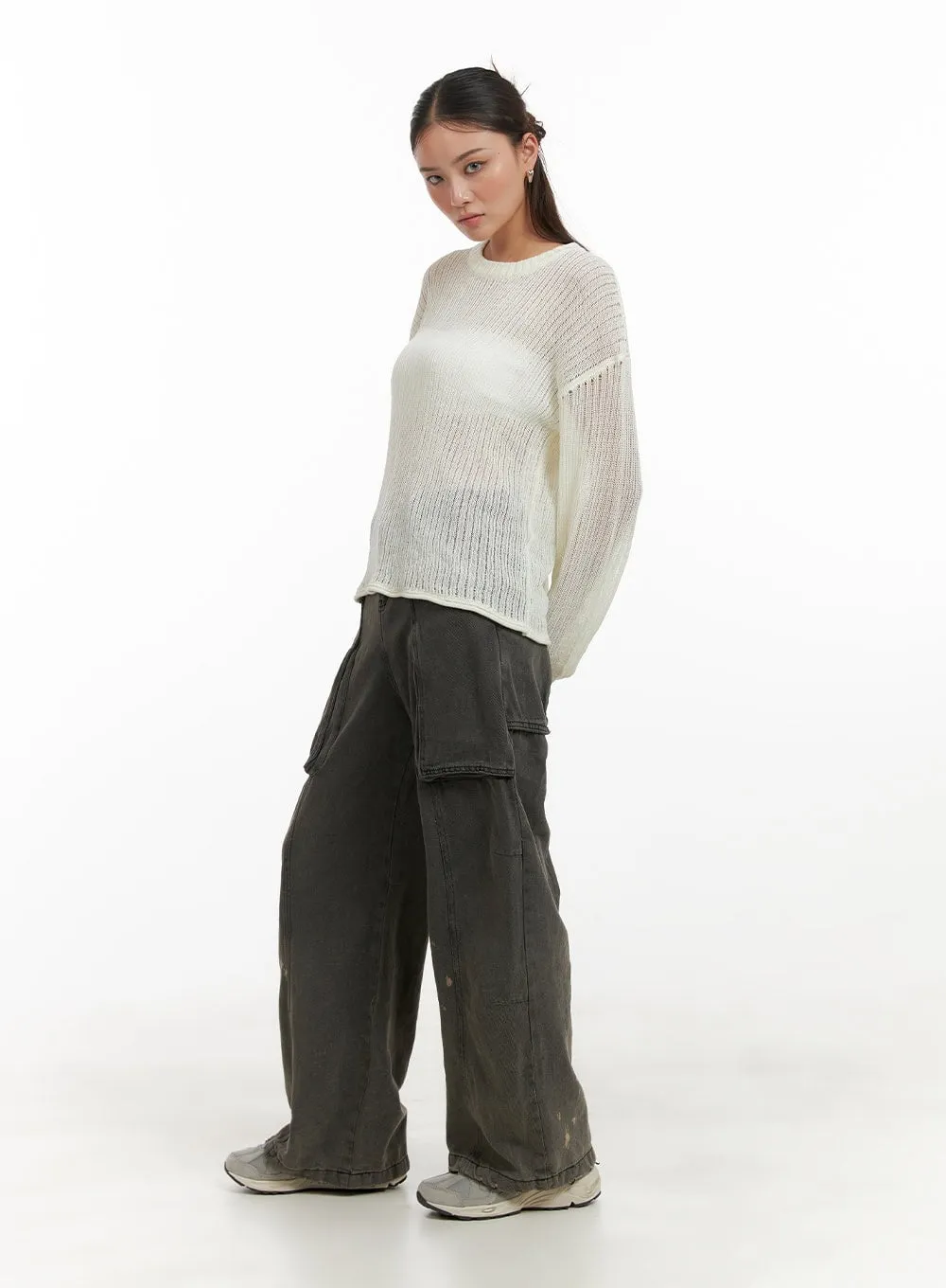 Loose Fit Cargo Jeans CY402