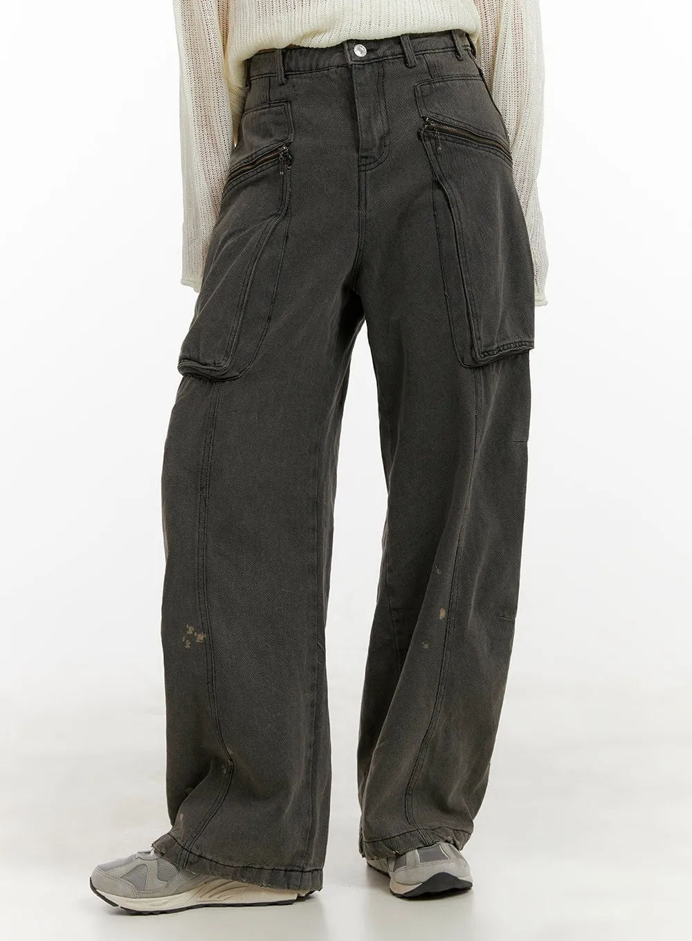 Loose Fit Cargo Jeans CY402