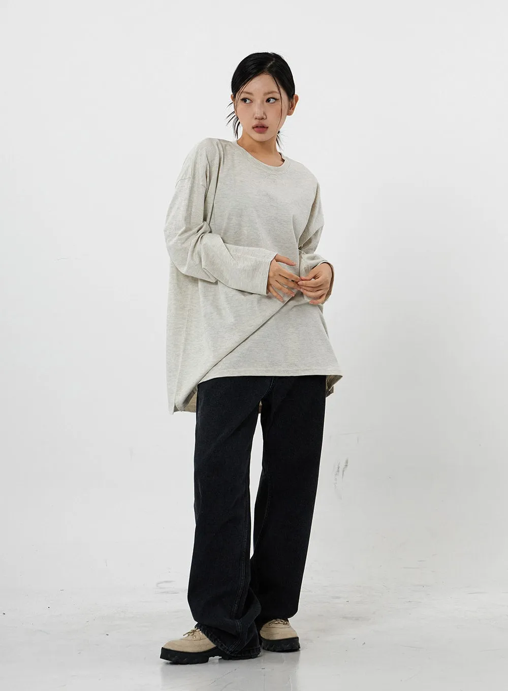 Loose Fit Long Sleeve T-Shirt Top Unisex CS21