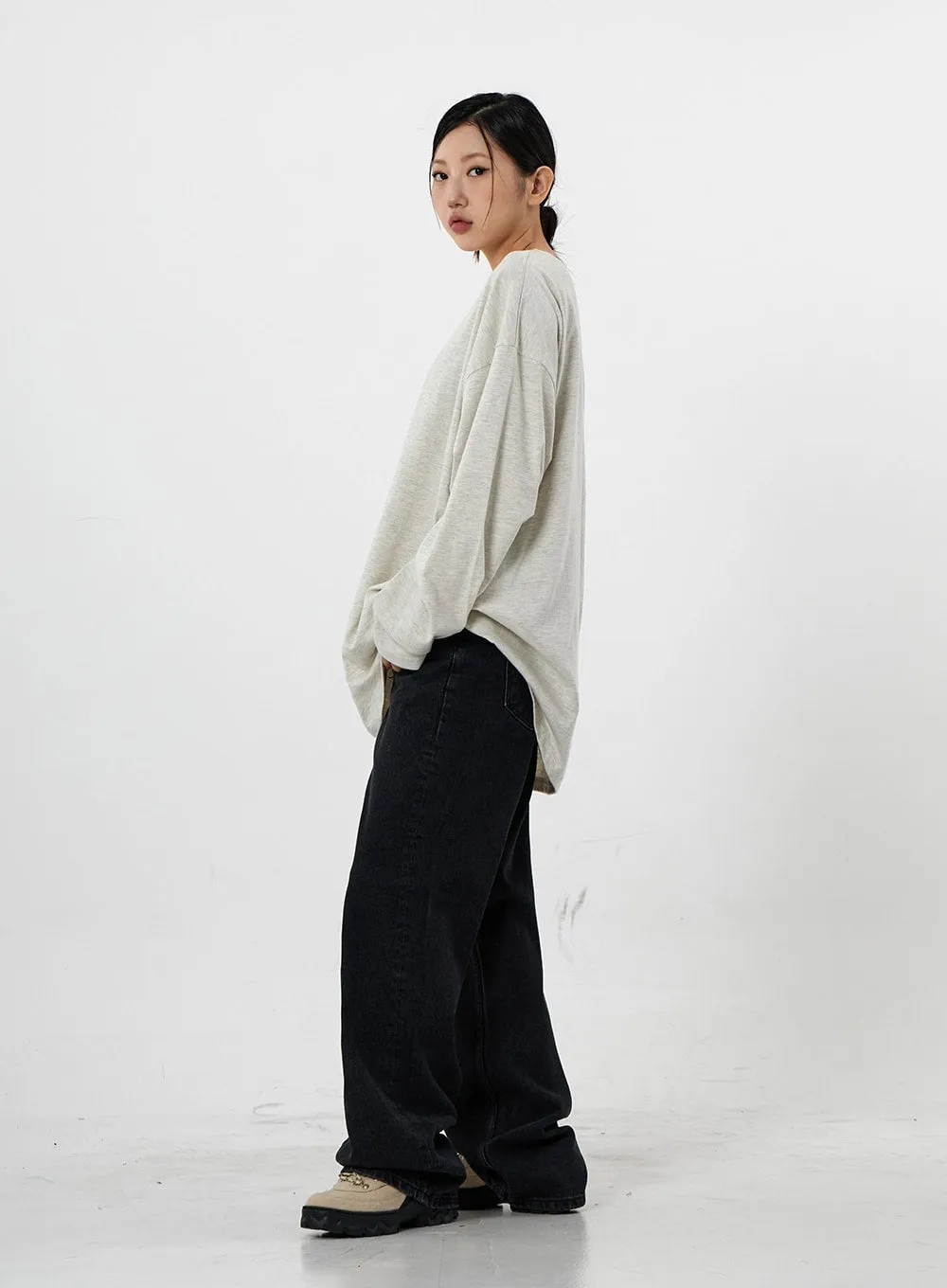 Loose Fit Long Sleeve T-Shirt Top Unisex CS21