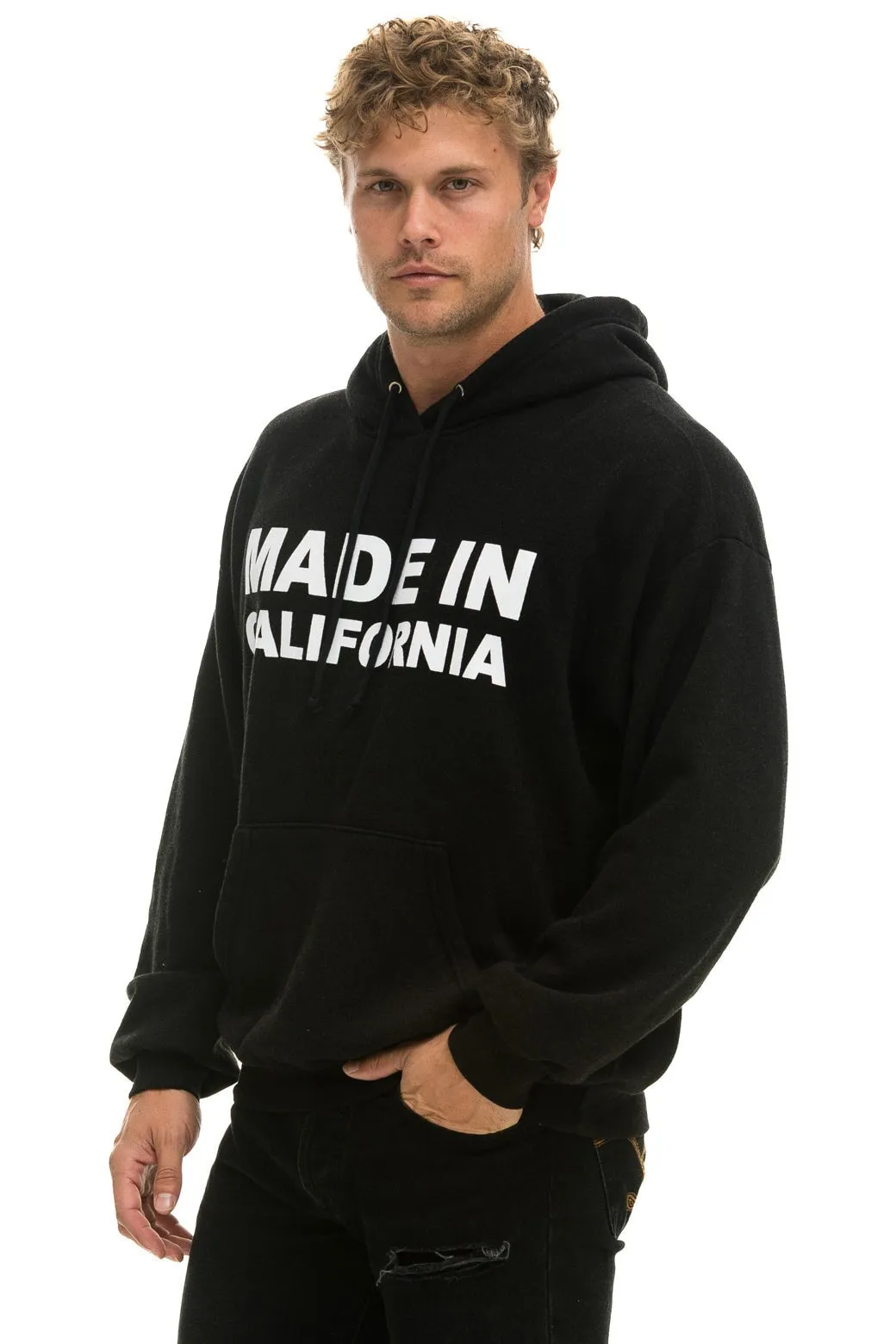 MADE IN CALIFORNIA RELAXED PULLOVER HOODIE - BLACK