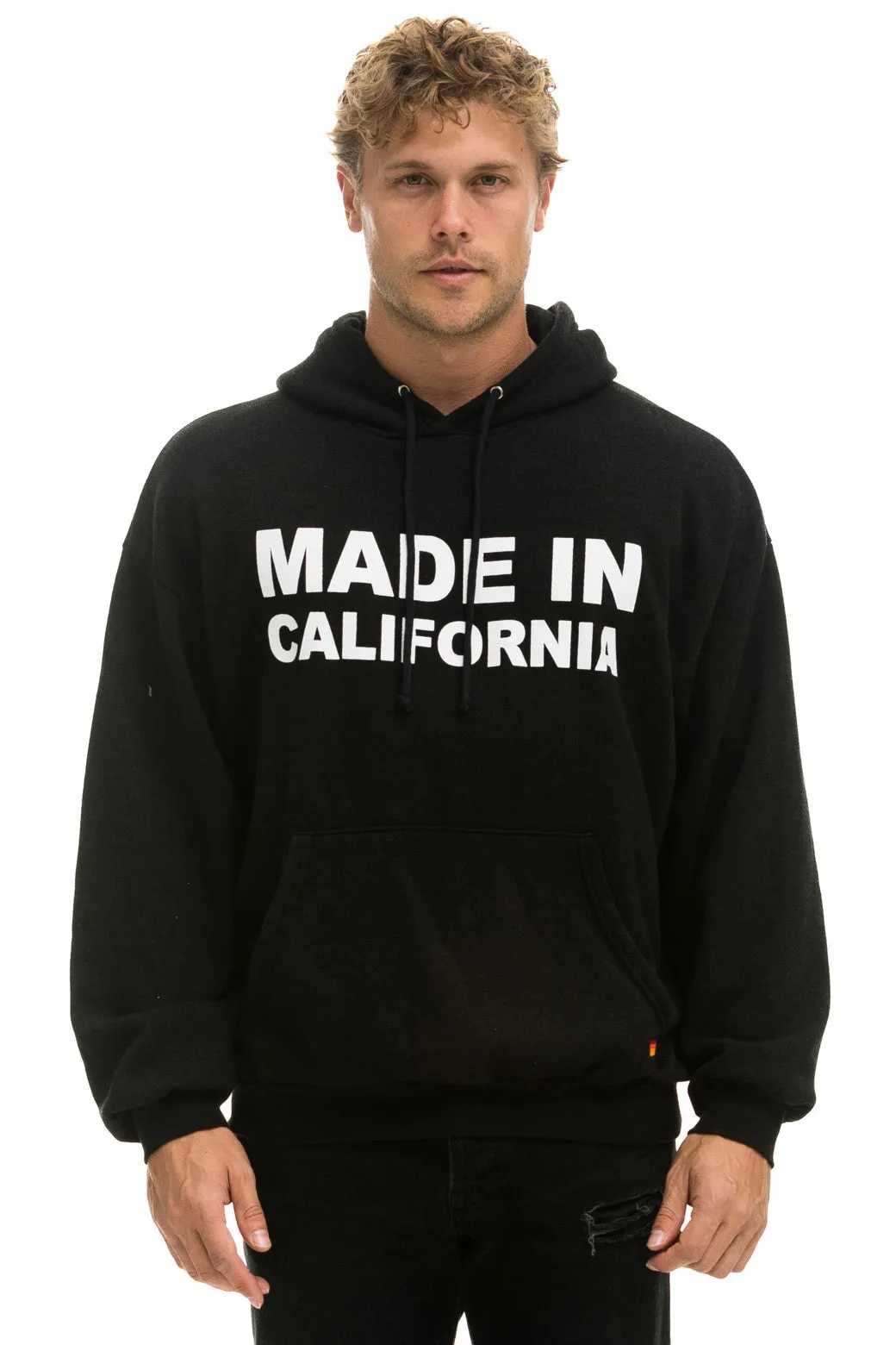 MADE IN CALIFORNIA RELAXED PULLOVER HOODIE - BLACK