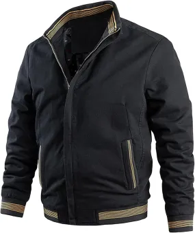 Mens Full Bomber Jacket Lightweight Softshell Flight Coat Big & Tall Windbreaker Jackets Casual Outerwear Fall Winter