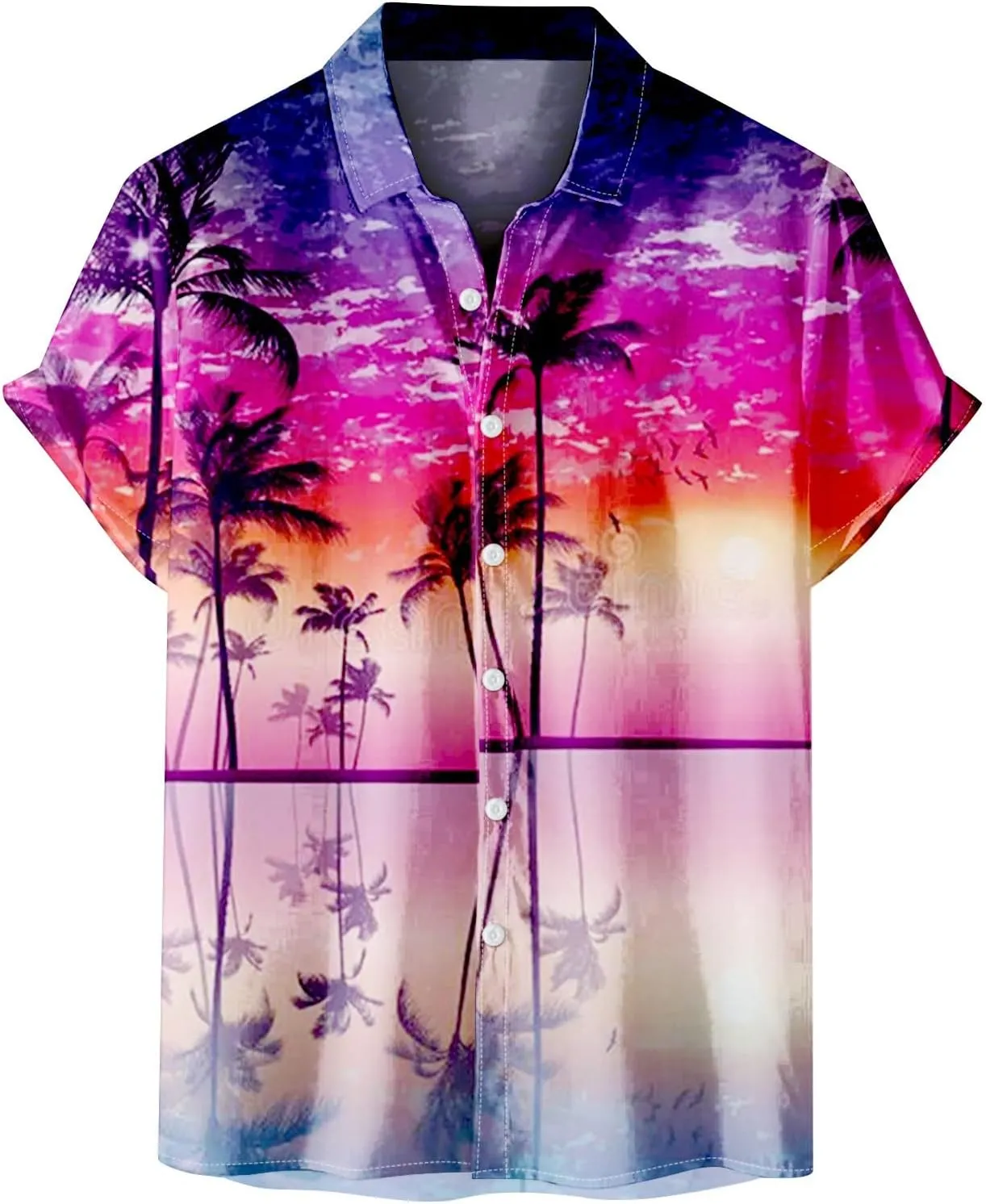 Men's Hawaiian Shirt Plus Size Short Sleeve Button Down Lapel 3D Digital Print Tropical Beach Shirt Summer Vacation Party Top
