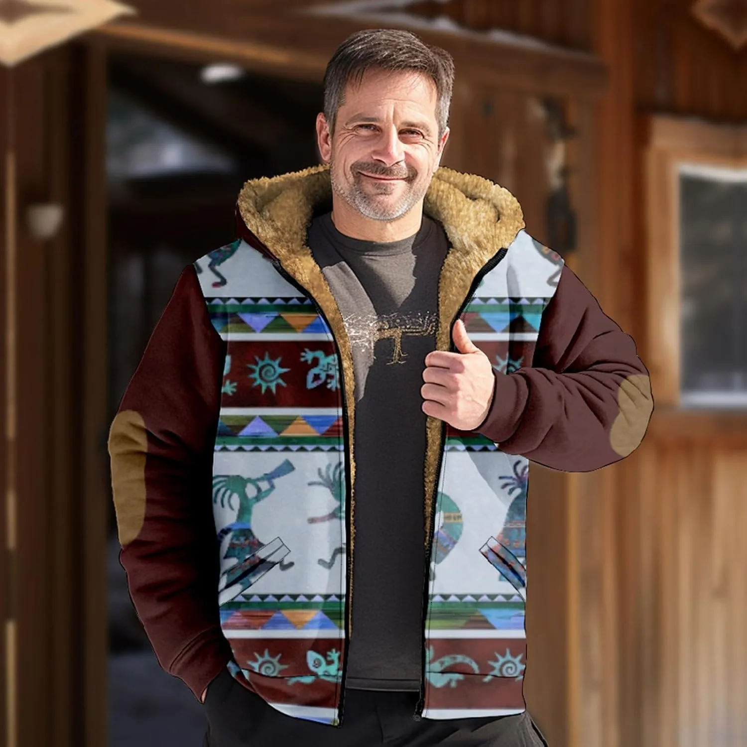 Men's Lightweight Novelty Coats Long Sleeve Zipper Hooded Relaxed Coat Hiking Jackets for Men