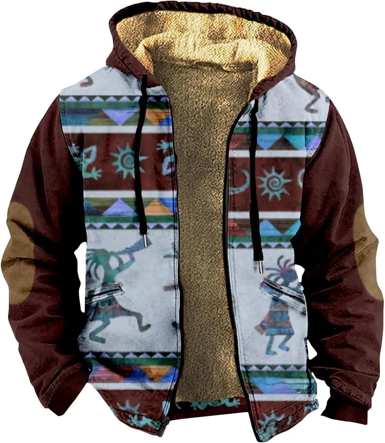 Men's Lightweight Novelty Coats Long Sleeve Zipper Hooded Relaxed Coat Hiking Jackets for Men