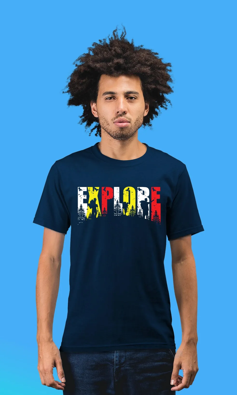 Men's Regular Fit Halfsleeves T-shirts - Explore