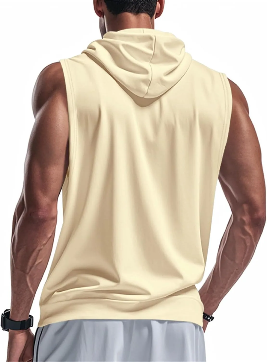 Mens Sleeveless Hooded Tank Tops Workout Zip Up Gym Fitness Training Shirts Muscle Cut Off T Shirt Bodybuilding Vests