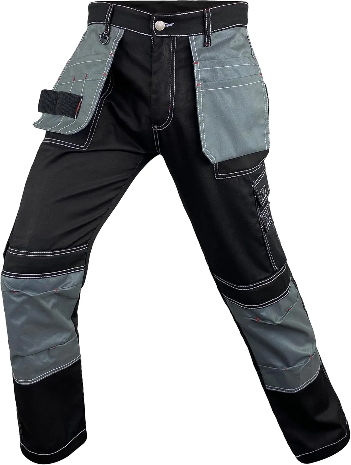 Notus Men’s Workwear Tactical Cordura Knee Construction Utility Cargo Work Trousers Pants with Holster Pockets