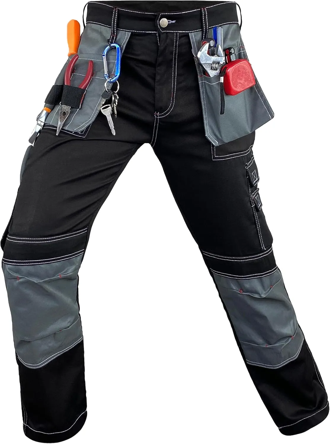 Notus Men’s Workwear Tactical Cordura Knee Construction Utility Cargo Work Trousers Pants with Holster Pockets
