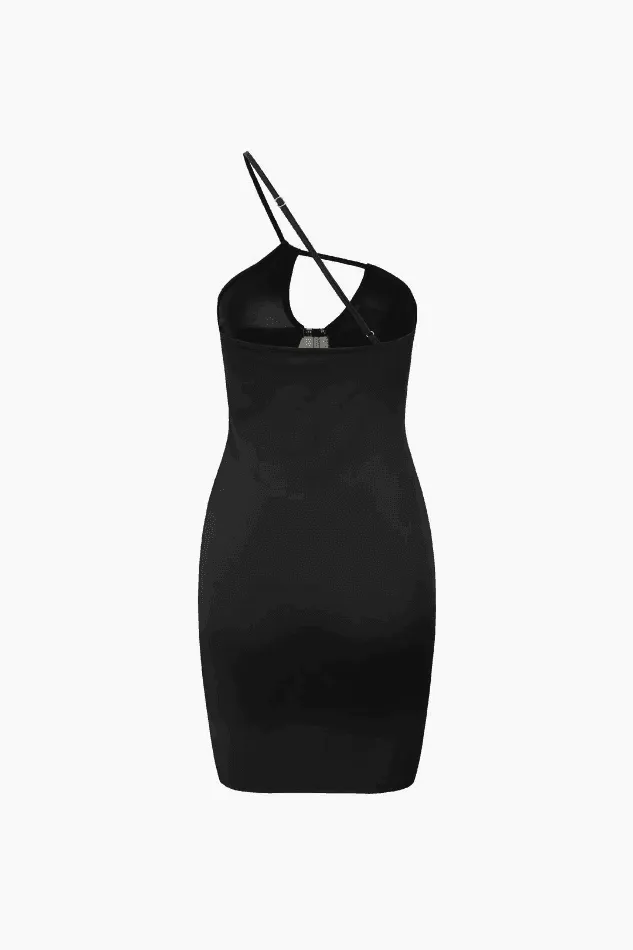 One Shoulder Cut Out Corset Mini Dress