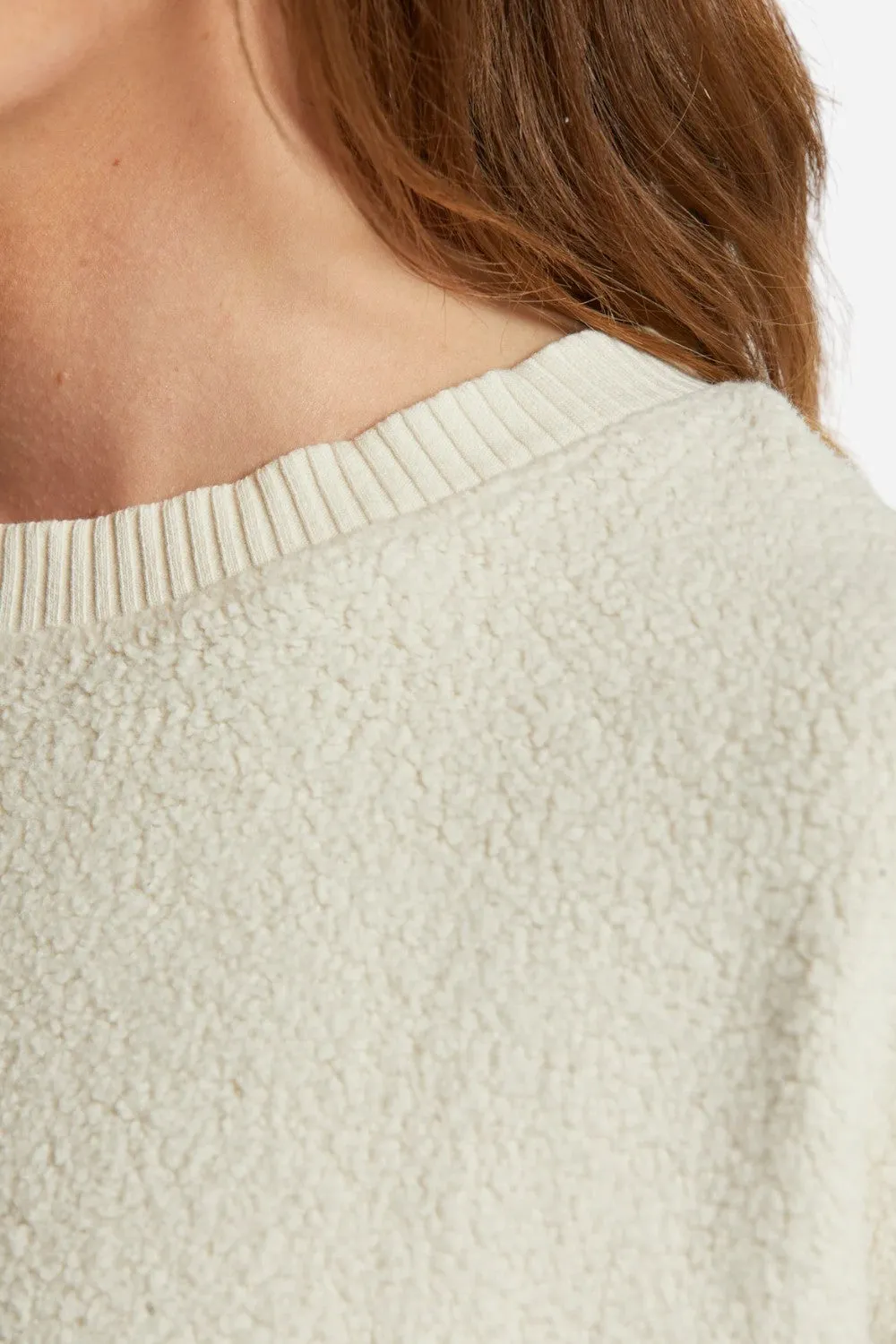 Perfect White Tee Mayer Reverse Fleece Crewneck in Sugar