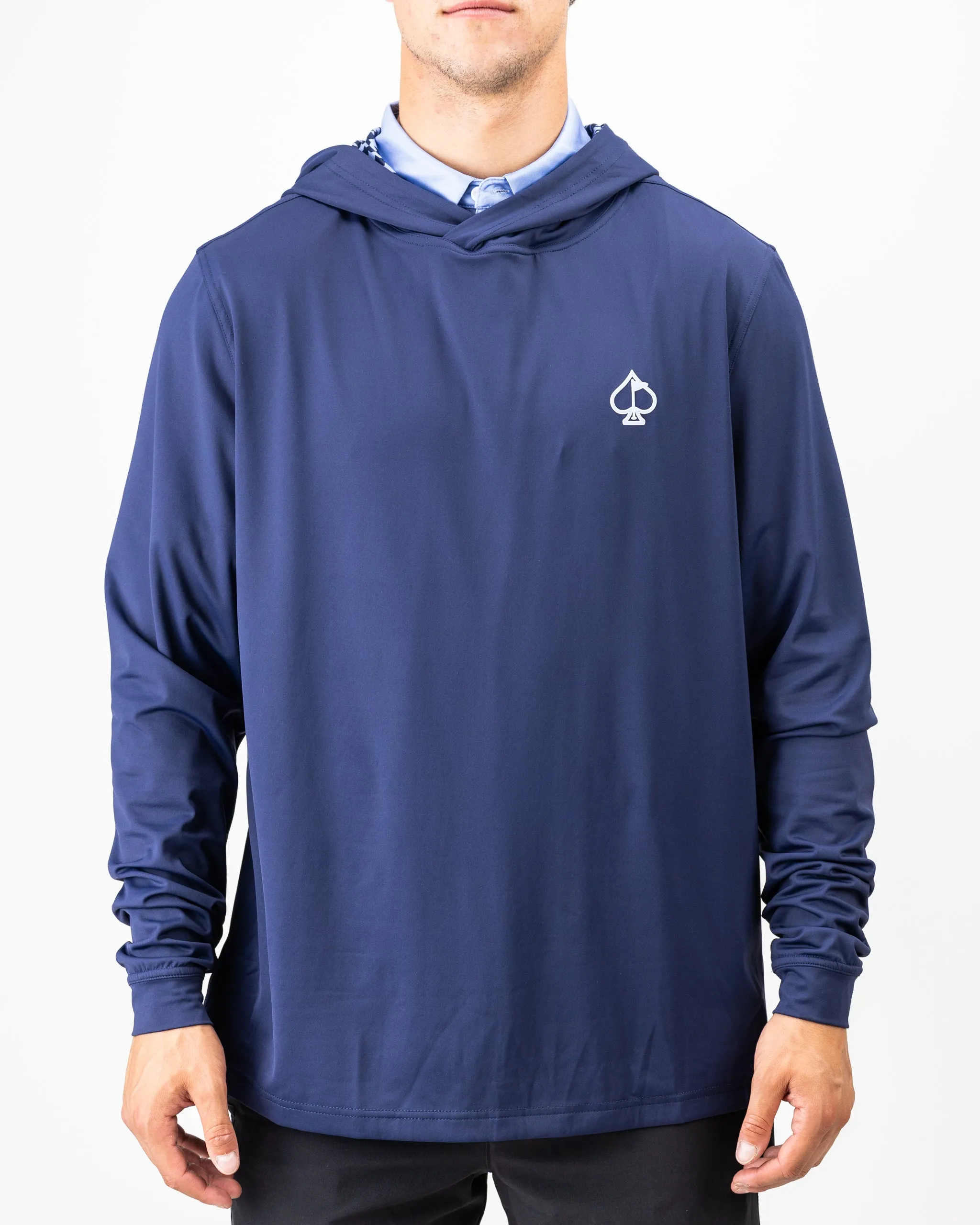 Performance Golf Hoodie - Royal Houndstooth