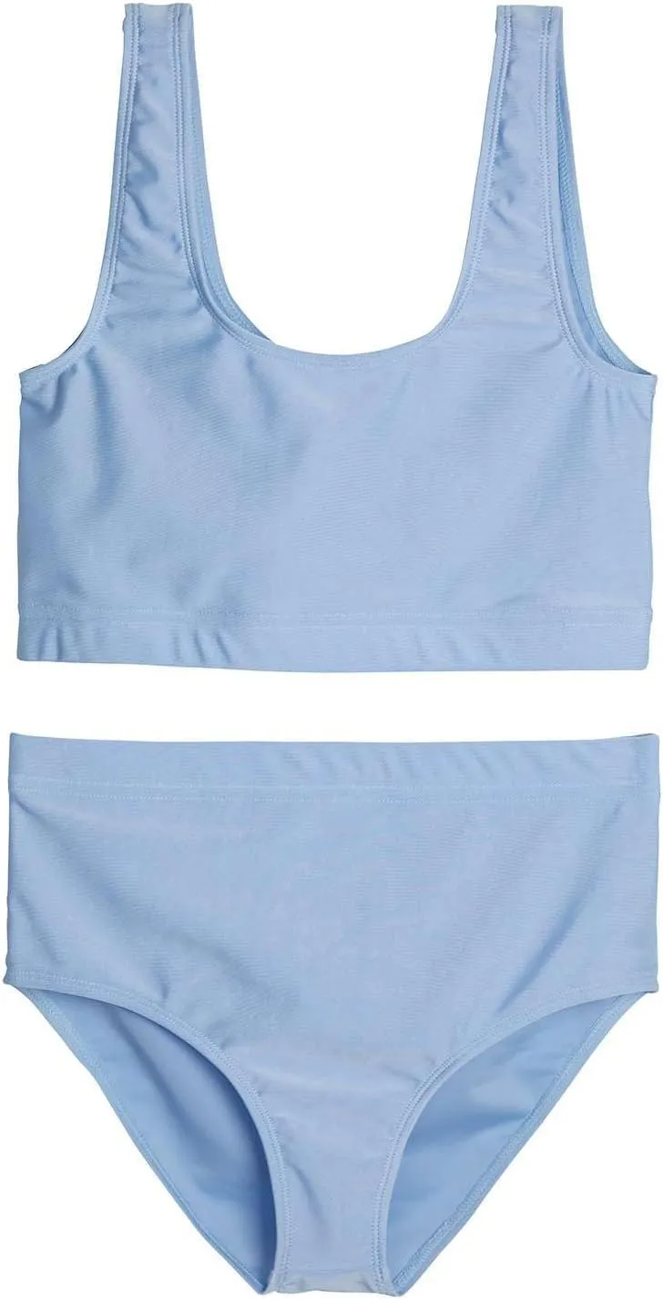 Real Essentials 3 Pack: Girl's 2-Piece Beach Sport Bikini Swimsuit - Swimwear for Girls UPF 50 
