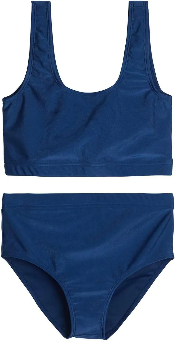 Real Essentials 3 Pack: Girl's 2-Piece Beach Sport Bikini Swimsuit - Swimwear for Girls UPF 50 