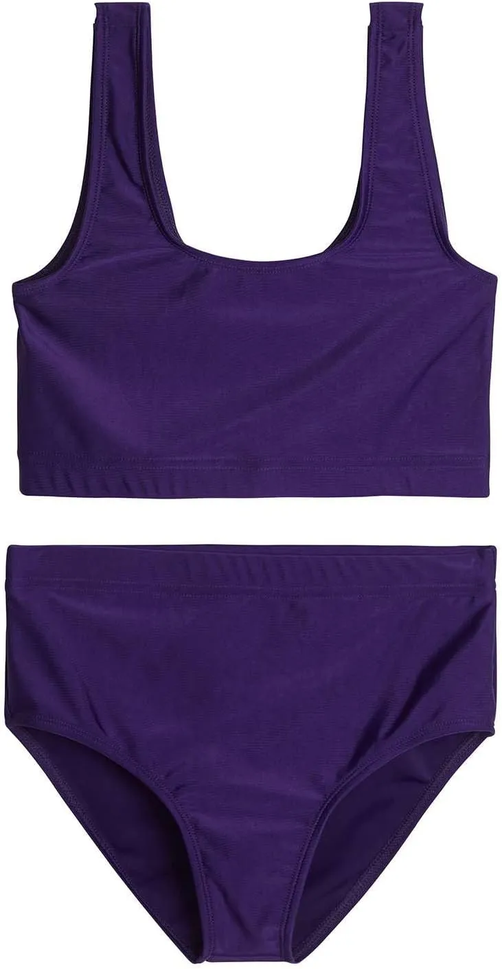 Real Essentials 3 Pack: Girl's 2-Piece Beach Sport Bikini Swimsuit - Swimwear for Girls UPF 50 