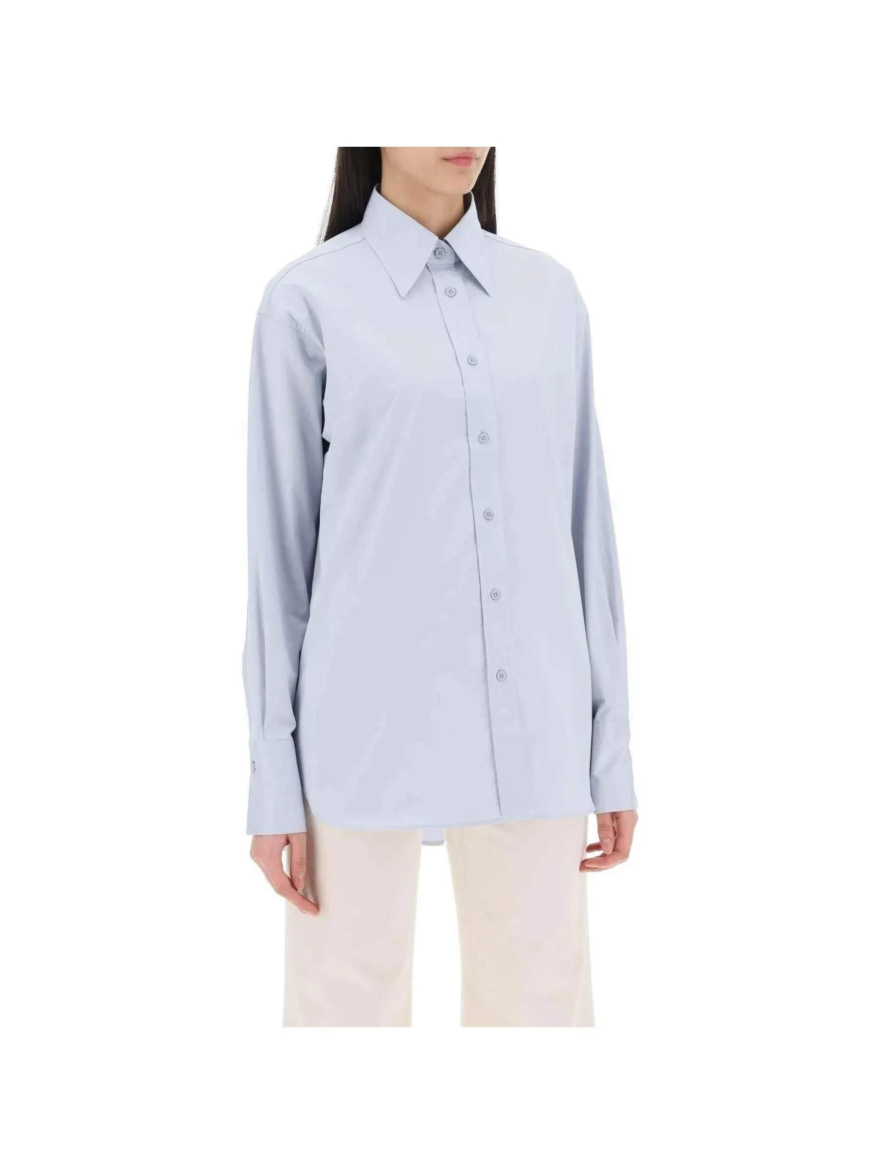Relaxed Fit Button-Up Top
