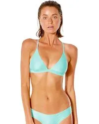 Rip Curl Classic Surf Eco Crossback Tri Bikini TOP & BOTTOM- Light Aqua, Small