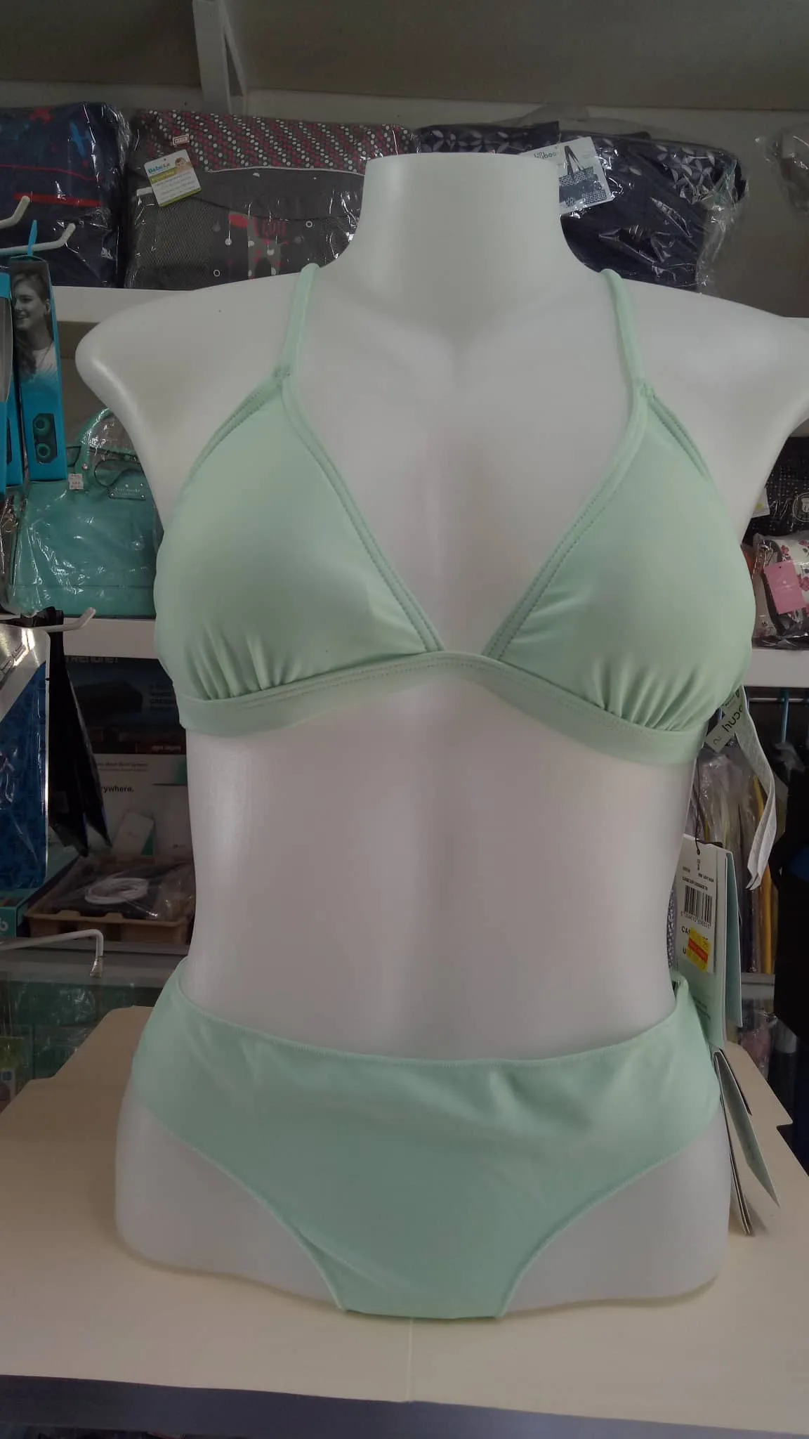 Rip Curl Classic Surf Eco Crossback Tri Bikini TOP & BOTTOM- Light Aqua, Small