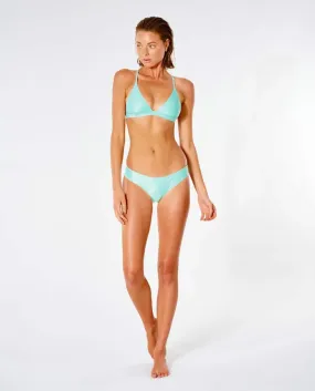 Rip Curl Classic Surf Eco Crossback Tri Bikini TOP & BOTTOM- Light Aqua, Small