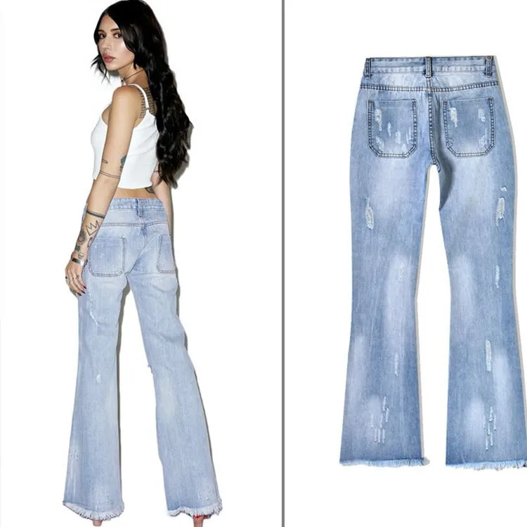 SAIKA: Low Waist Flare Denim Jeans bis Grösse 3XL