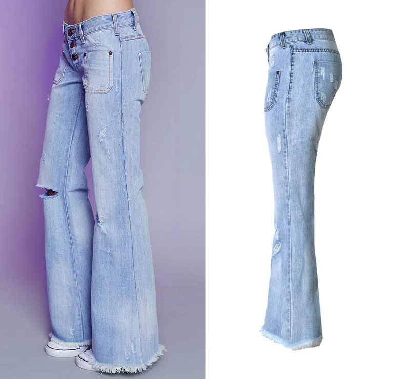 SAIKA: Low Waist Flare Denim Jeans bis Grösse 3XL