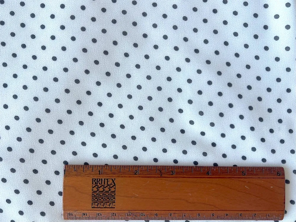 Semi-Sheer Onyx Coin Dots Polyester Georgette