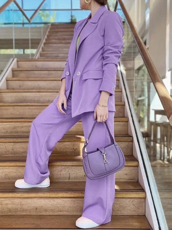 Sets Loose Blazer Trousers Two Piece Set for Women