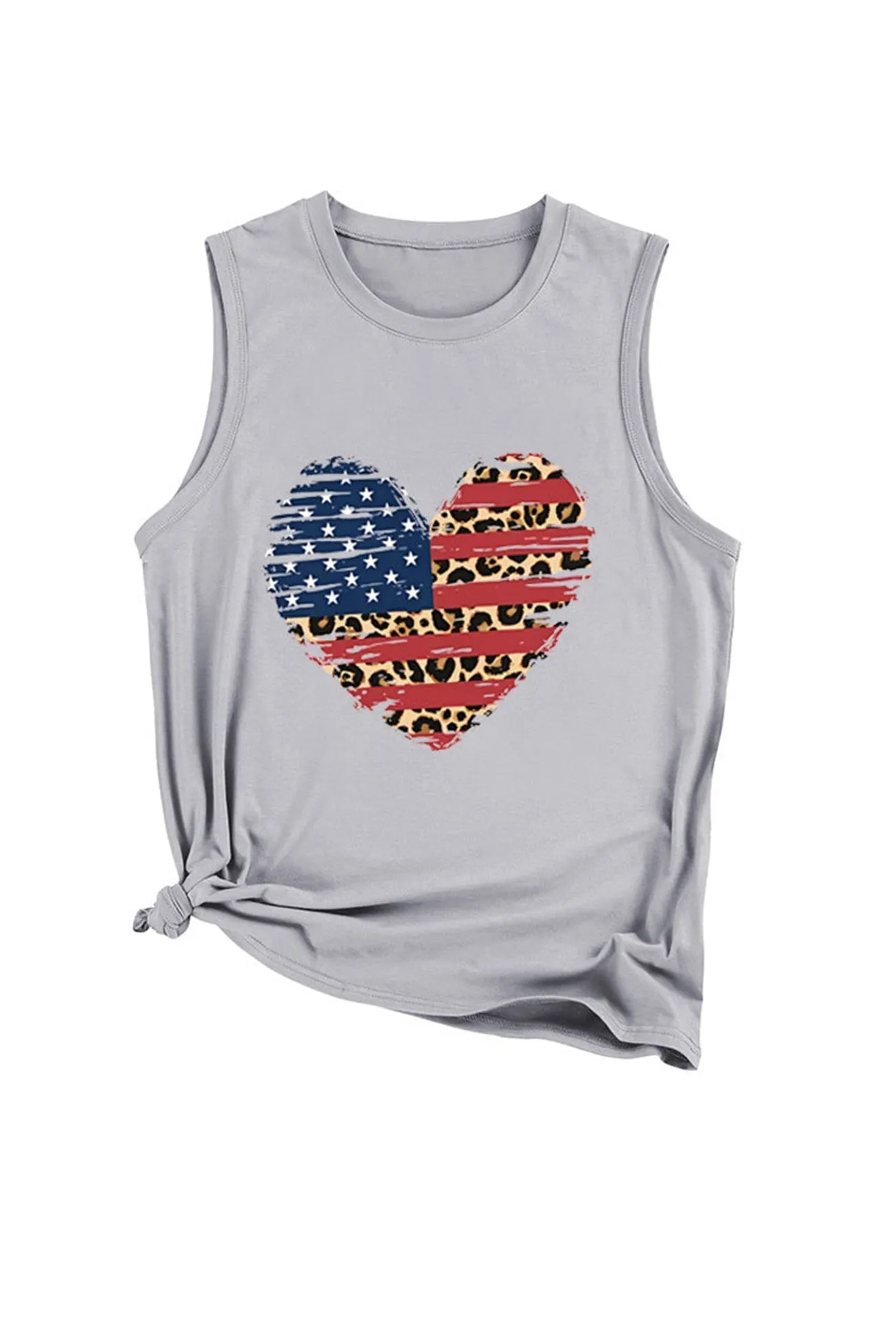 TastyHottie - Peach Heart Flag Graphic Sleeveless T-shirt