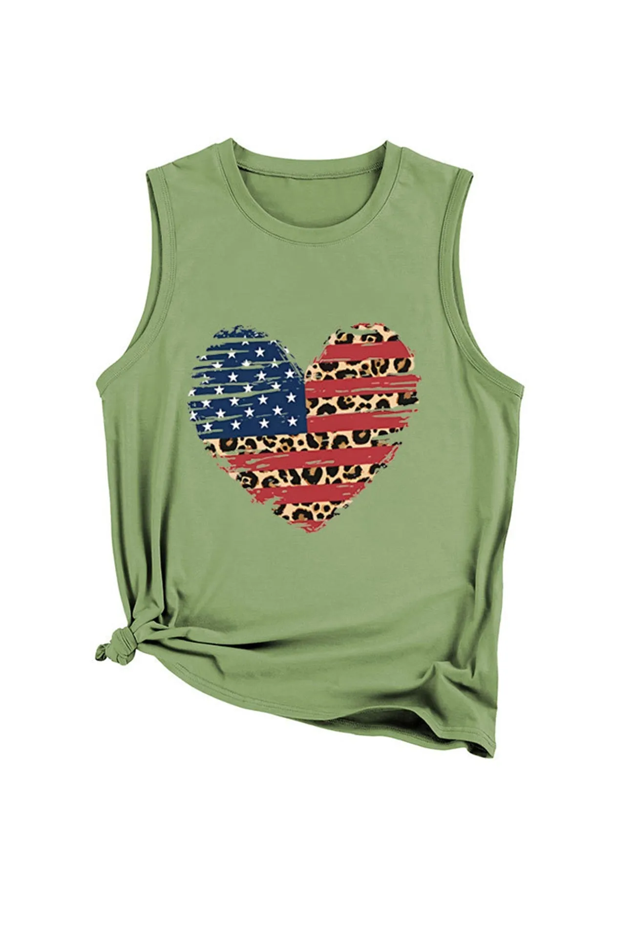 TastyHottie - Peach Heart Flag Graphic Sleeveless T-shirt