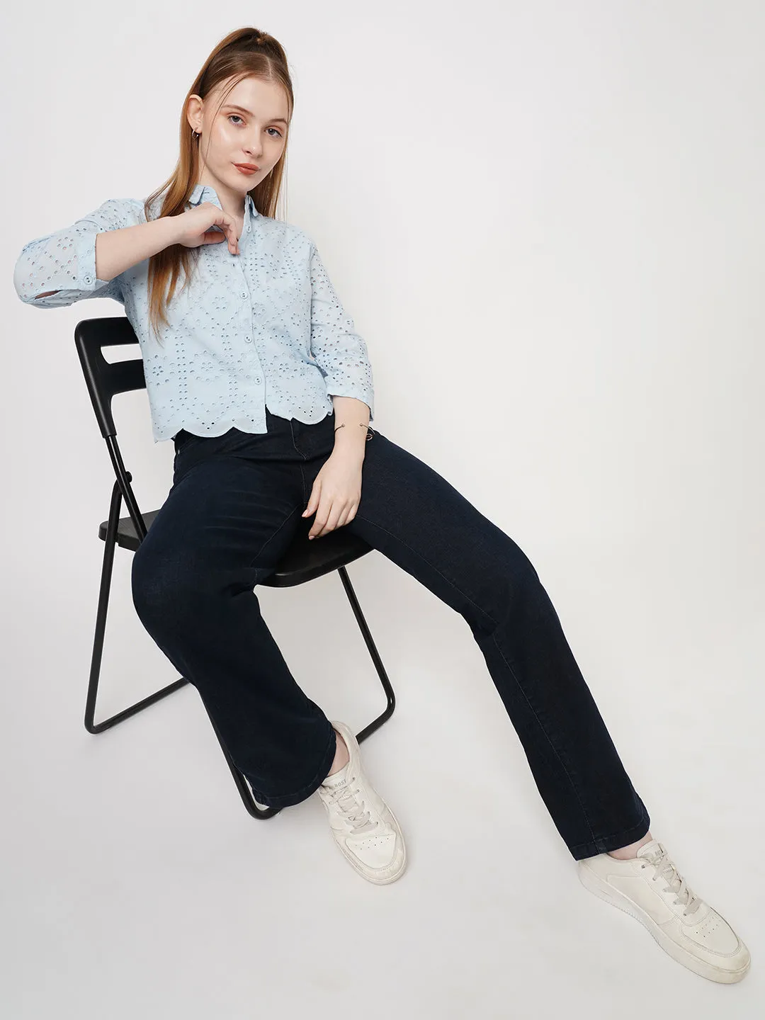 Women High Rise LOOSE STRAIGHT Jeans